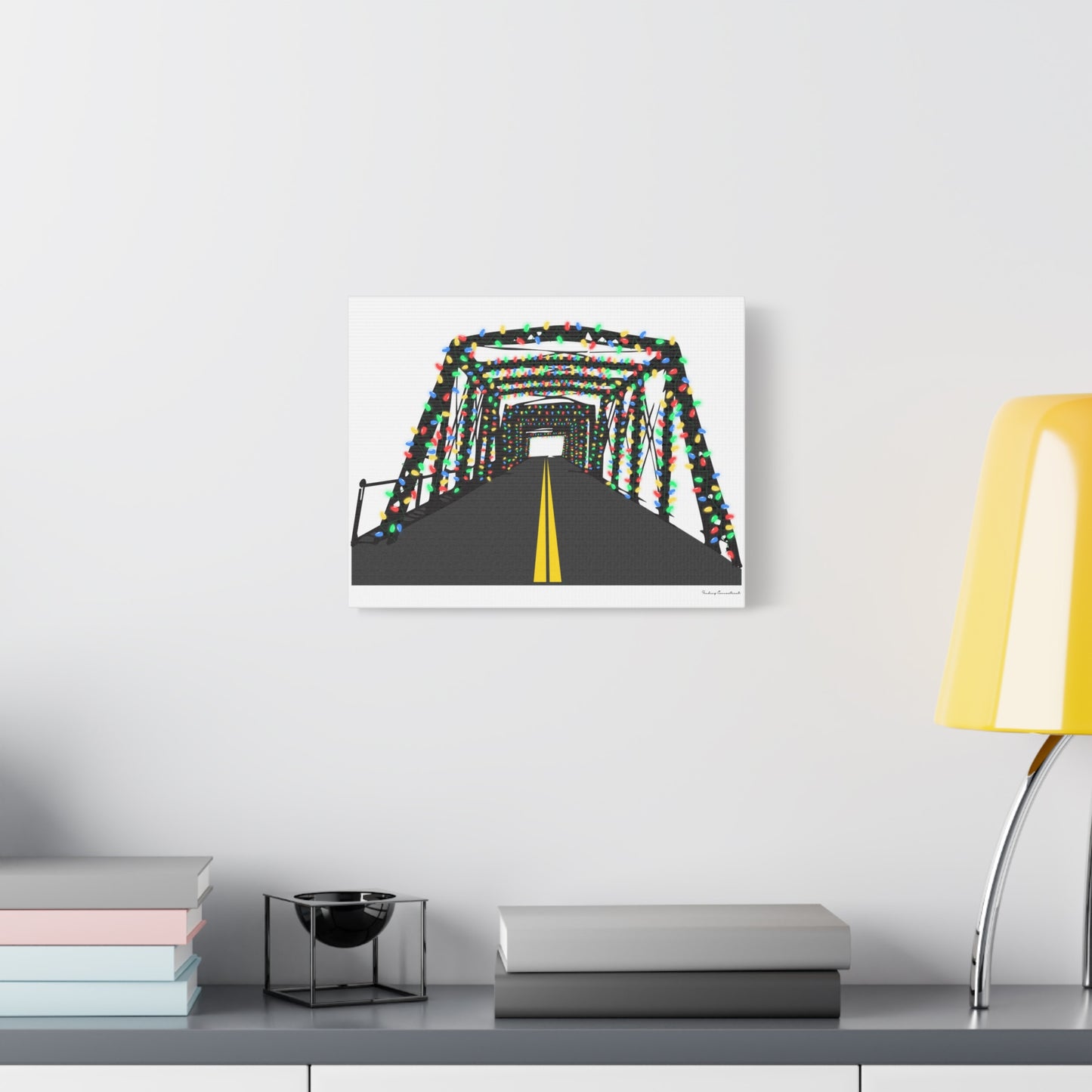 Saugatuck Bridge Lights Matte Canvas, Stretched, 1.25"