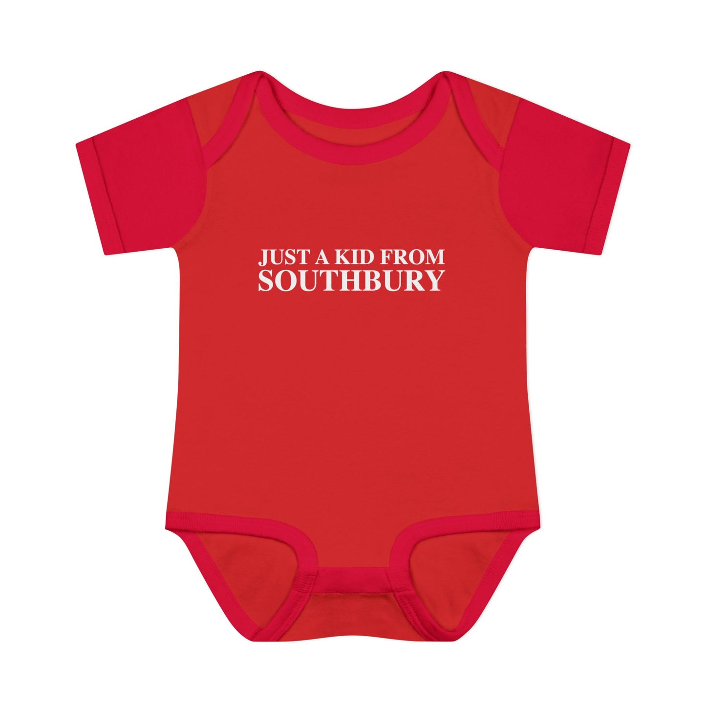 Just a kid from Southbury Infant Baby Rib Bodysuit