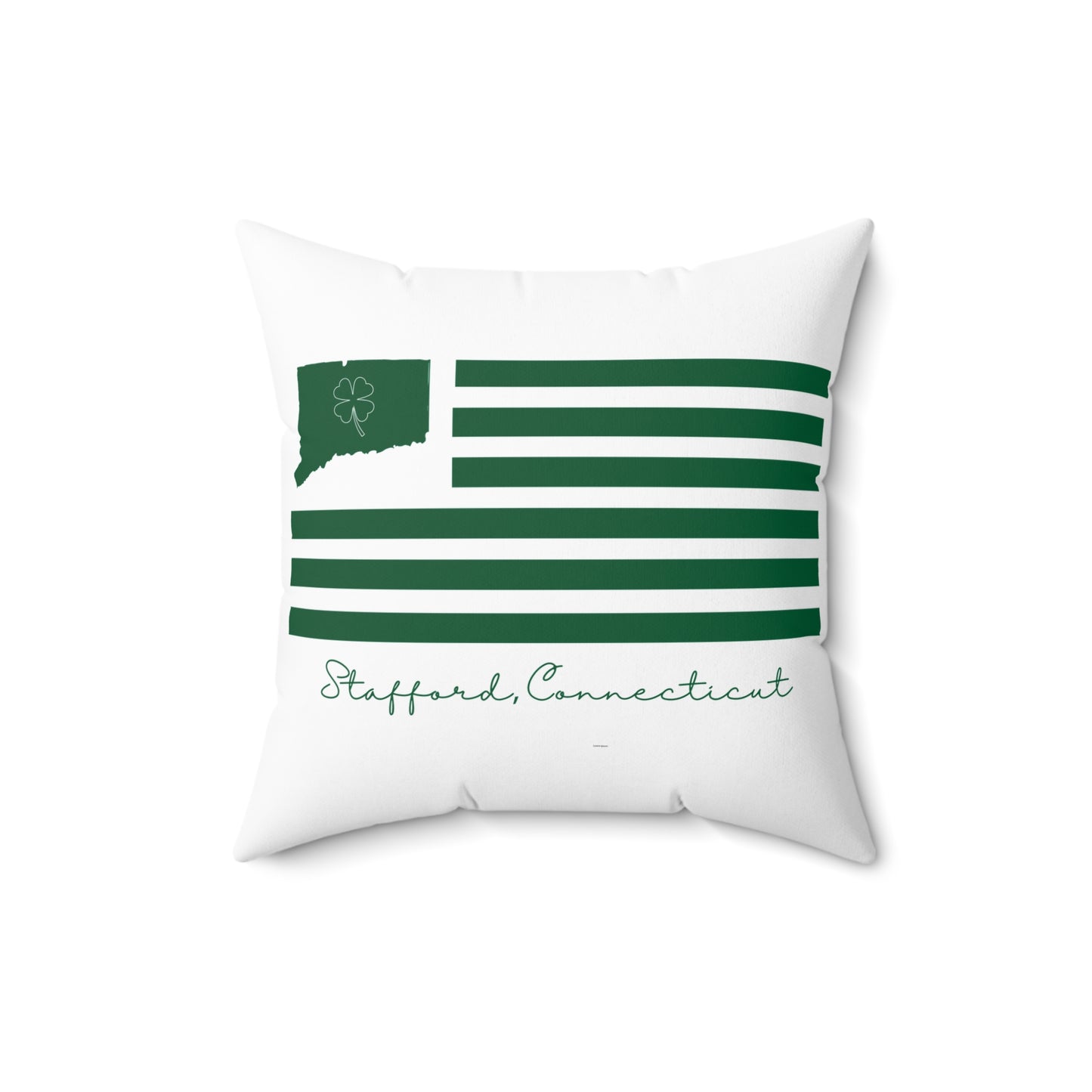 Stafford Connecticut St. Patrick’s Day Flag Spun Polyester Square Pillow