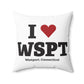 I Heart WSPT Spun Polyester Square Pillow