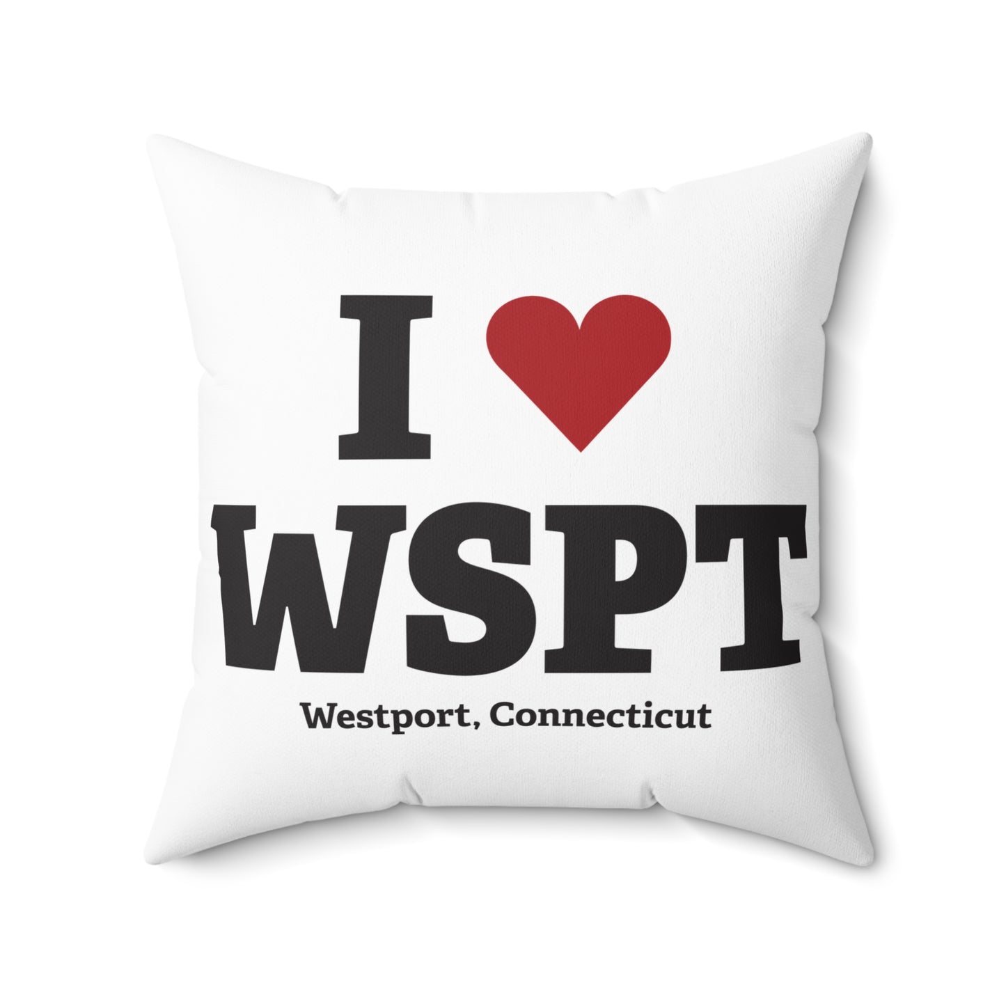 I Heart WSPT Spun Polyester Square Pillow
