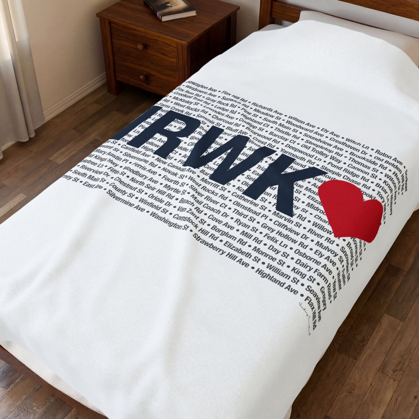 Norwalk Love Velveteen Plush Blanket