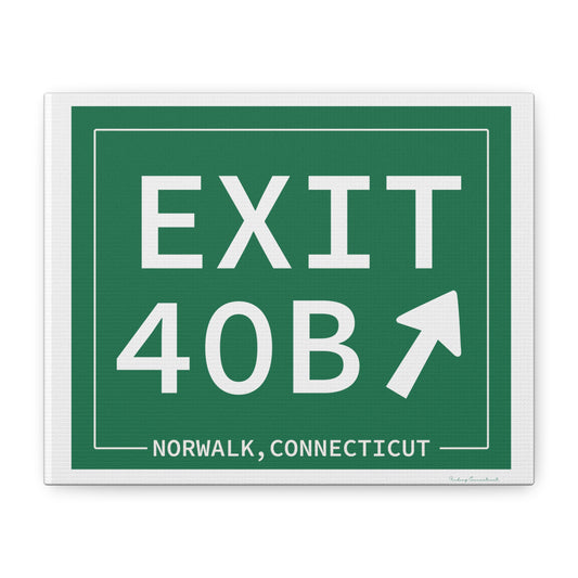 Vintage Exit 40B Merritt Parkway Sign Matte Canvas, Stretched, 1.25"