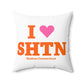 I Heart SHTN Spun Polyester Square Pillow