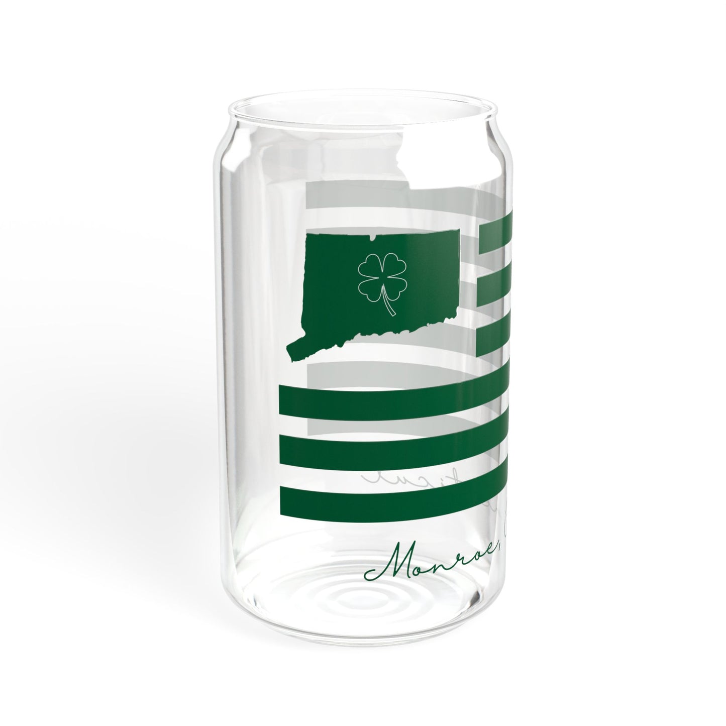Monroe Connecticut St Patrick’s Day Flag Sipper Glass, 16oz