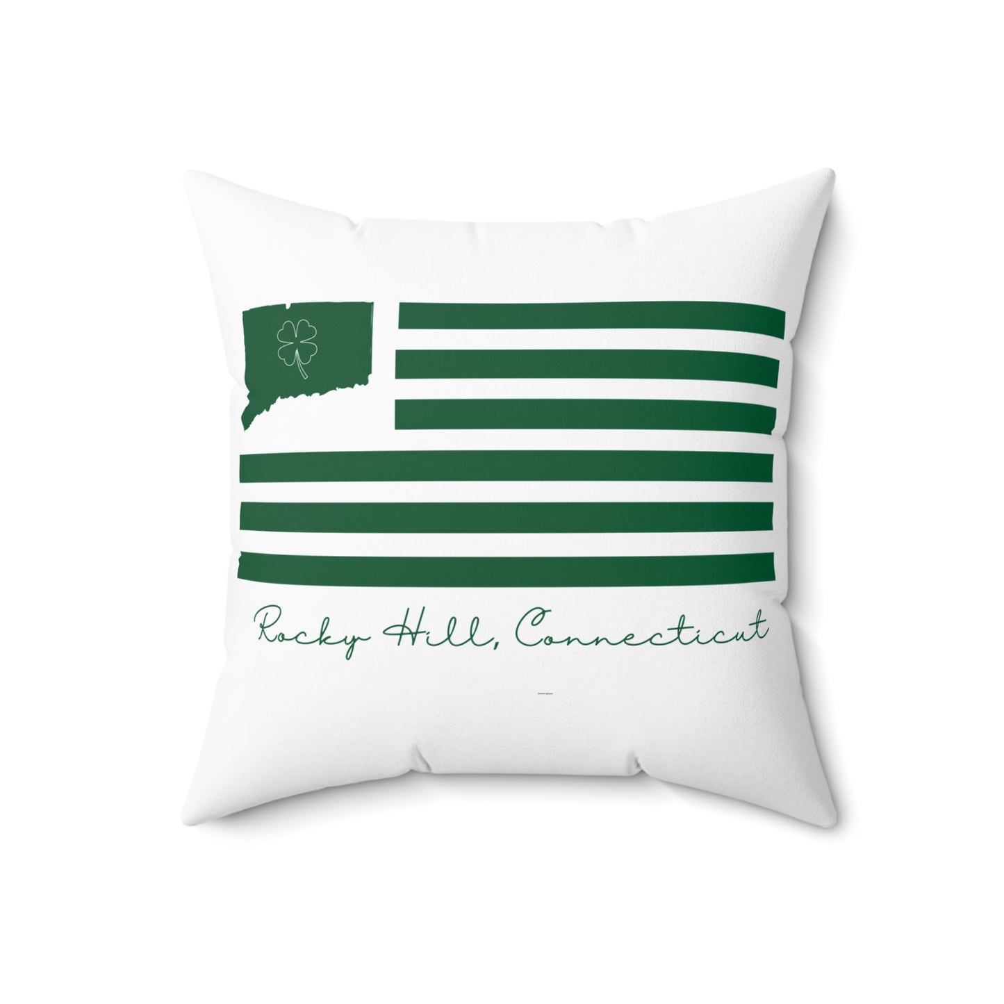 Rocky Hill Connecticut St. Patrick’s Day Flag Spun Polyester Square Pillow