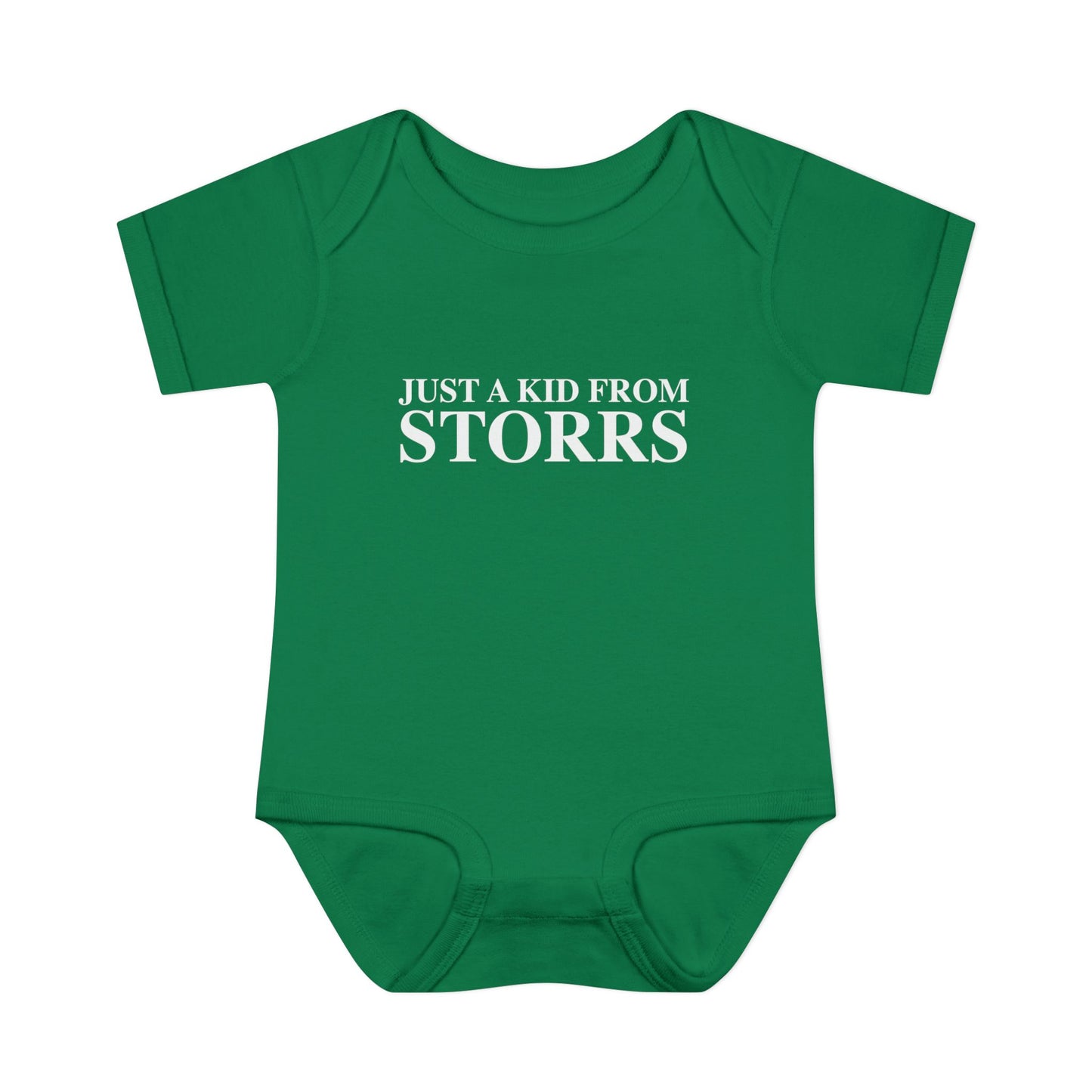 Just a kid from Storrs Infant Baby Rib Bodysuit