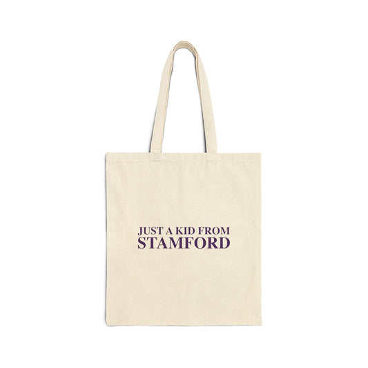 Just a kid from Stamford Cotton Canvas Tote Bag