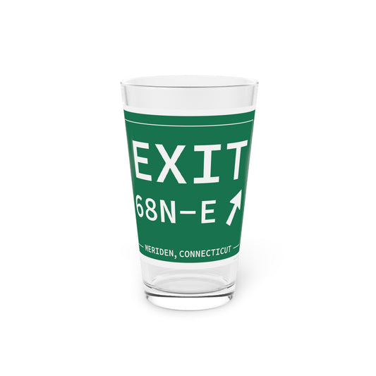 Vintage Exit 68N-E WCP Sign Pint Glass, 16oz
