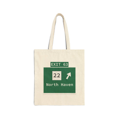 Vintage WCP Exit 63 Sign Cotton Canvas Tote Bag