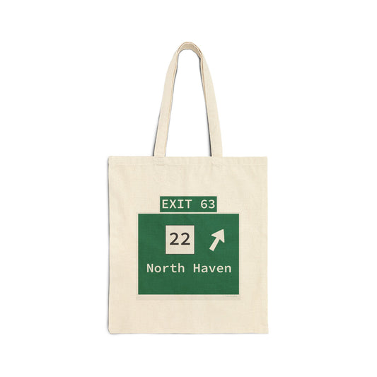 Vintage WCP Exit 63 Sign Cotton Canvas Tote Bag