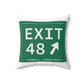Vintage Exit 48 Merritt Parkway Sign Spun Polyester Square Pillow