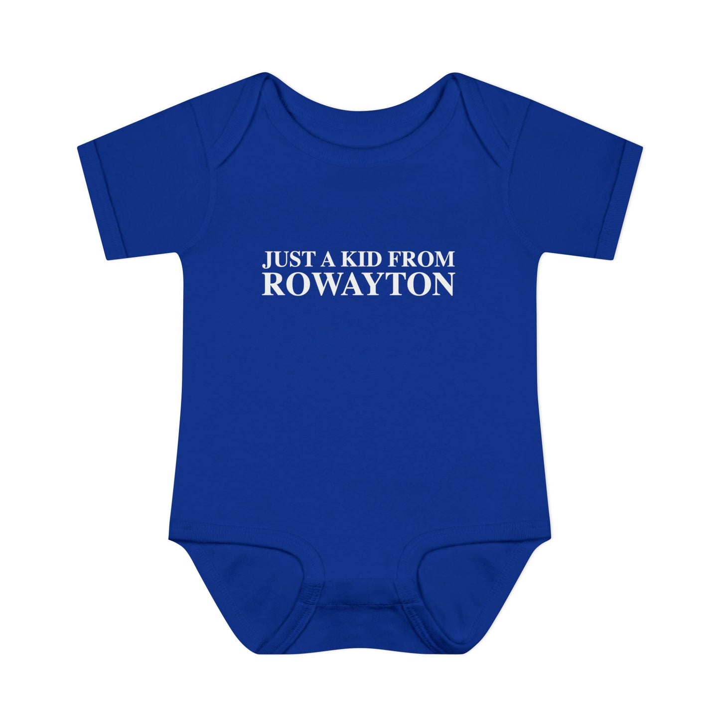 Just a kid from Rowayton Infant Baby Rib Bodysuit