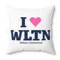 I Heart WLTN Spun Polyester Square Pillow