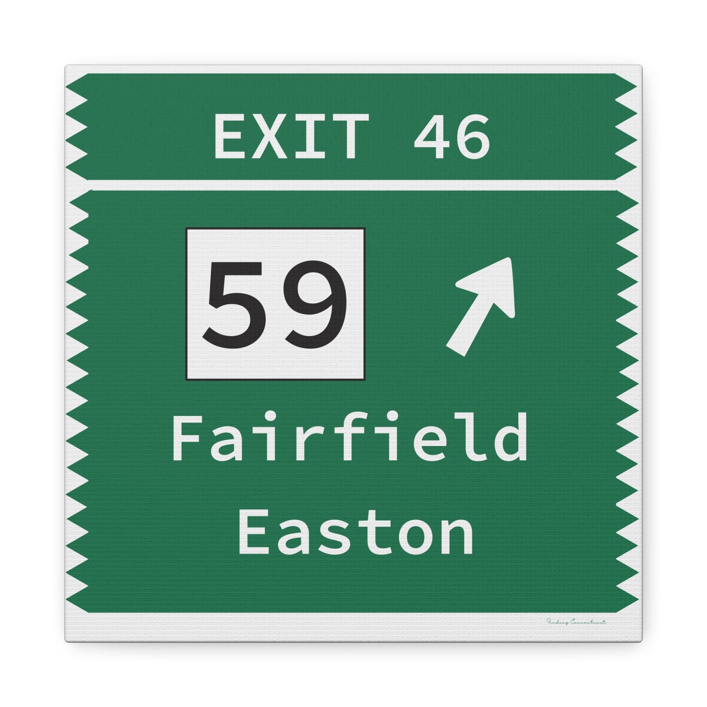 Vintage Merritt Parkway Exit 46 Sign Matte Canvas, Stretched, 1.25"