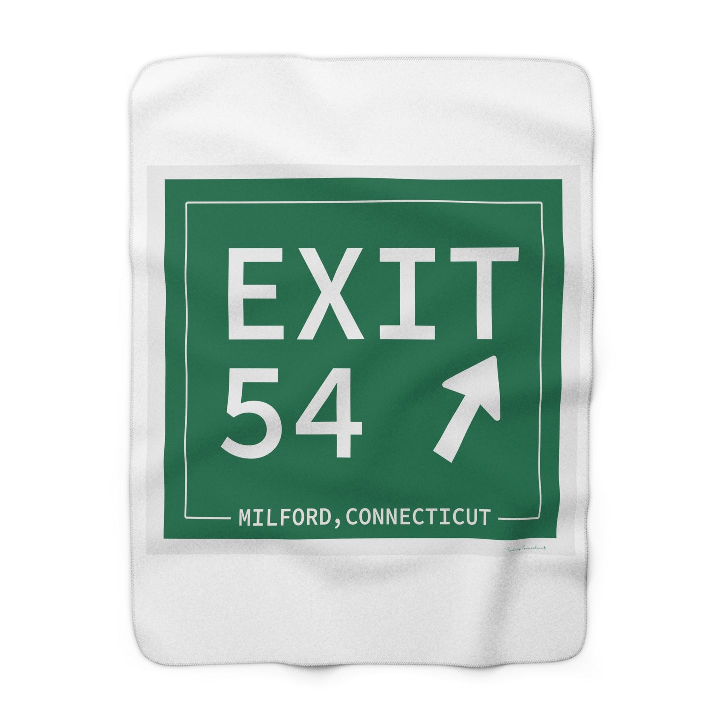 Vintage Exit 54  Merritt Parkway Sign Sherpa Fleece Blanket