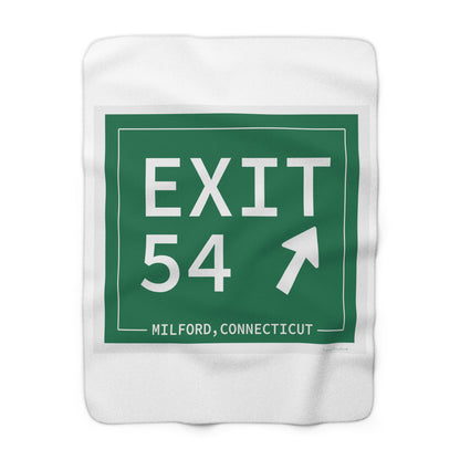 Vintage Exit 54  Merritt Parkway Sign Sherpa Fleece Blanket