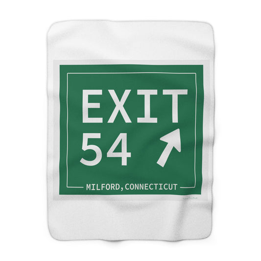 Vintage Exit 54  Merritt Parkway Sign Sherpa Fleece Blanket
