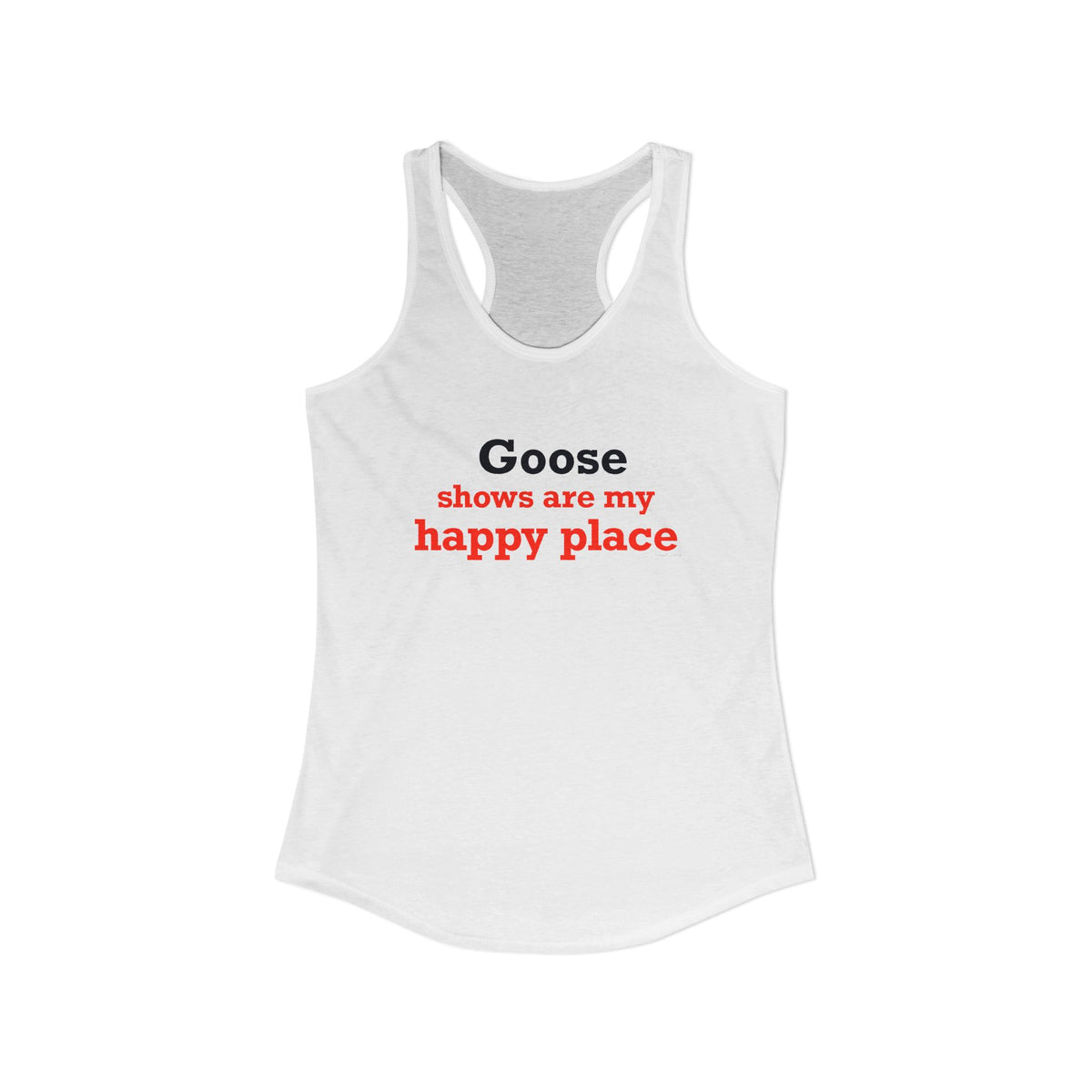 Goose Shows Are My Happy Place - Blue & Orange Women's Ideal Racerback Tank Top