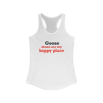 Goose Shows Are My Happy Place - Blue & Orange Women's Ideal Racerback Tank Top