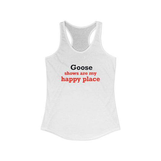 Goose Shows Are My Happy Place - Blue & Orange Women's Ideal Racerback Tank Top