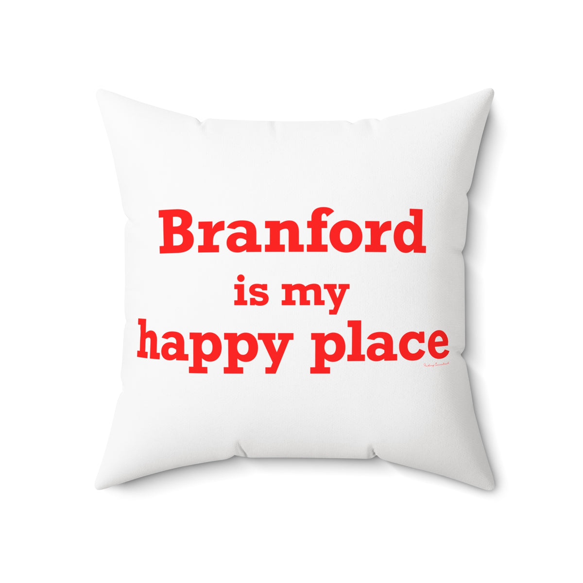 Branford is My Happy Place Polyester Square Pillow