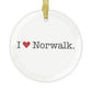 I Heart Norwalk. Glass Ornaments