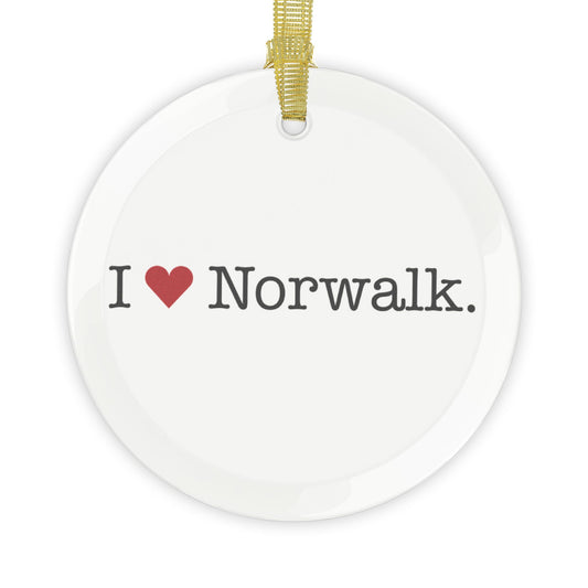 I Heart Norwalk. Glass Ornaments