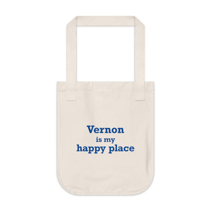 Vernon is My Happy Place Organic Canvas Tote Bag