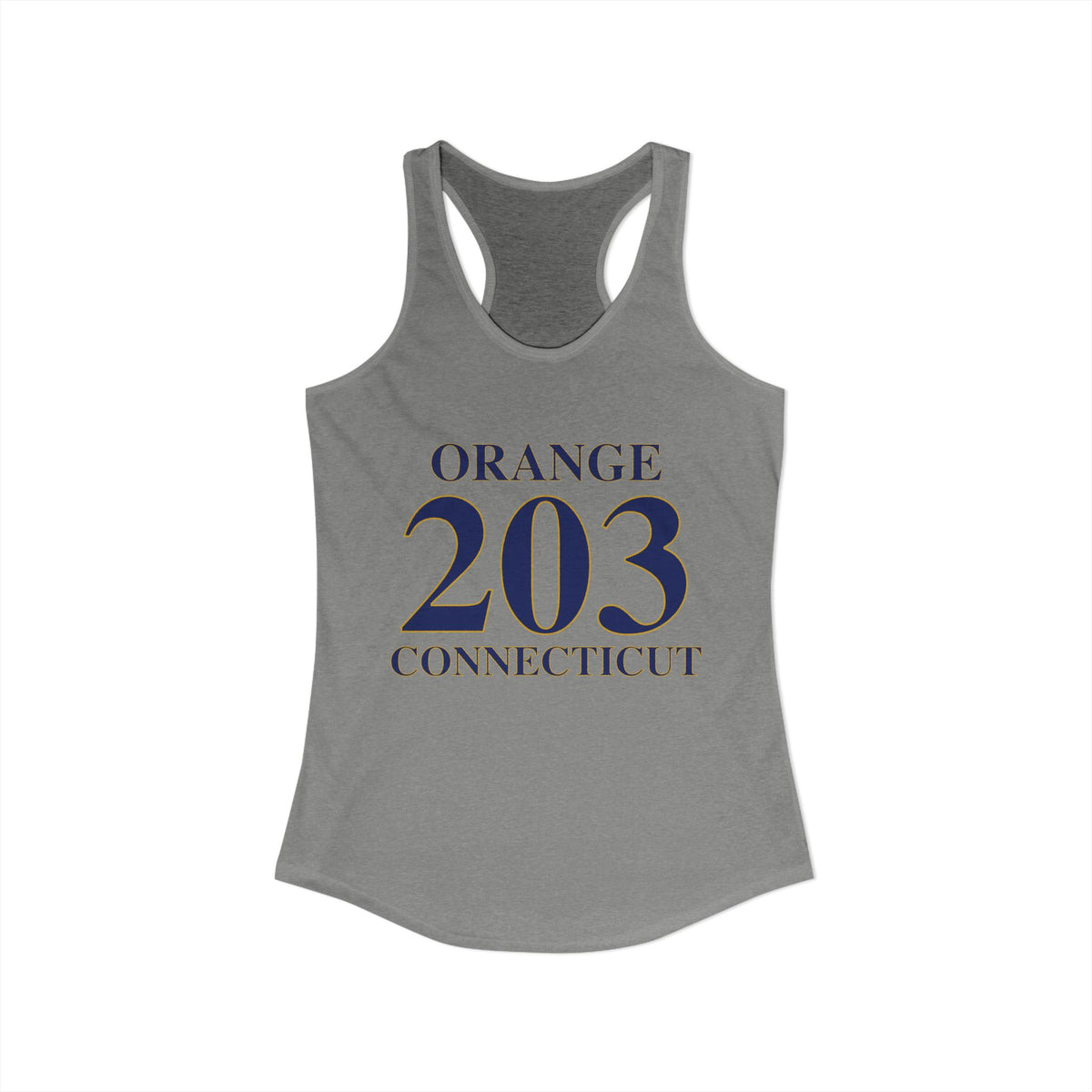 Orange 203 Connecticut Women's Ideal Racerback Tank Top