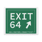 Vintage Exit 64 WCP Sign Matte Canvas, Stretched, 1.25"