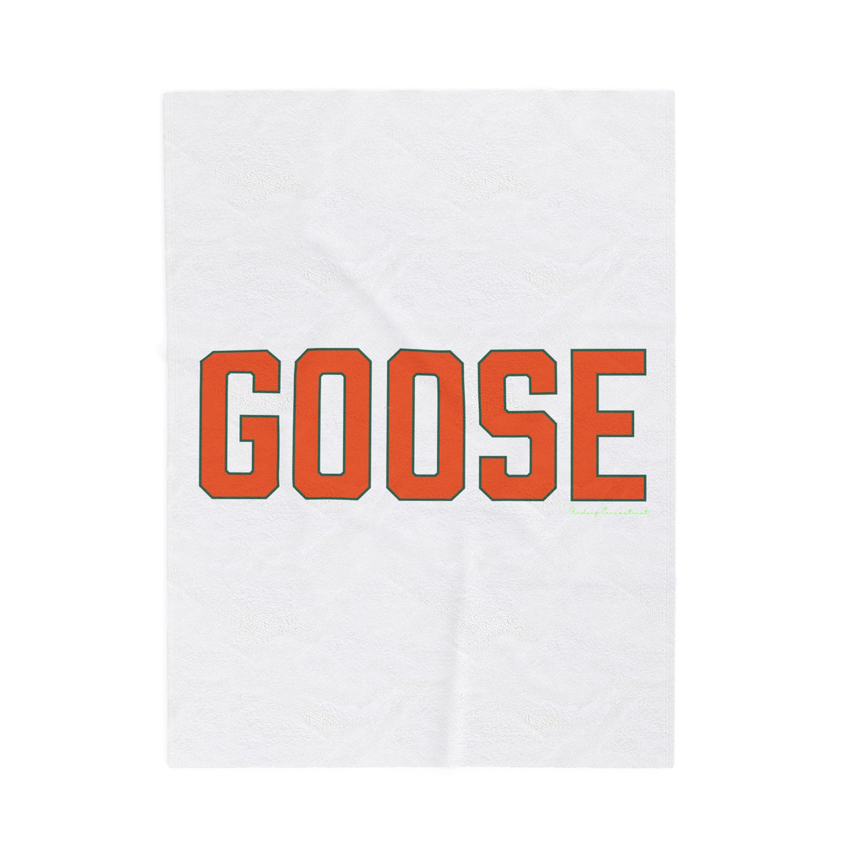 Goose Zip Code Orange & Green Velveteen Plush Blanket