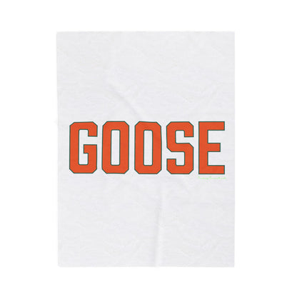 Goose Zip Code Orange & Green Velveteen Plush Blanket
