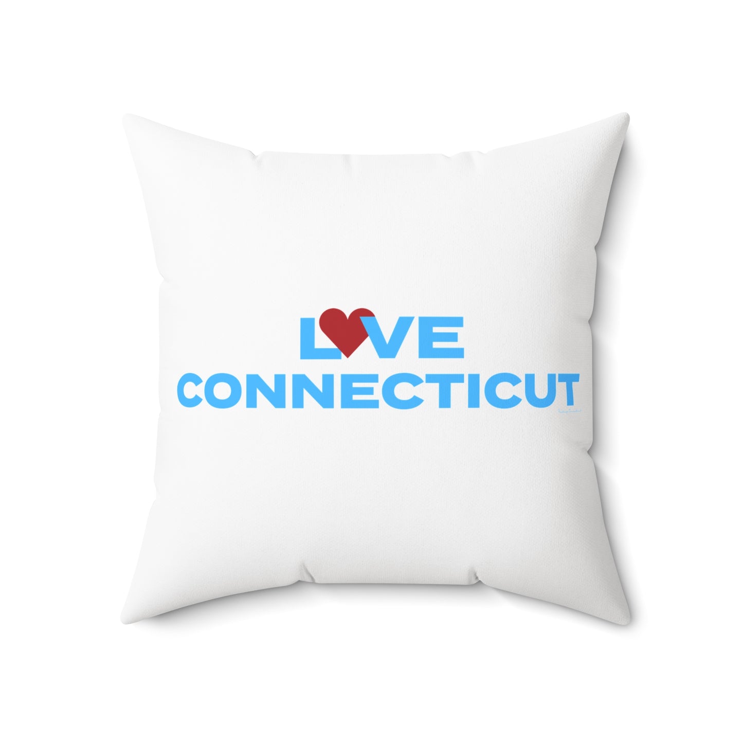 Love Connecticut Spun Polyester Square Pillow
