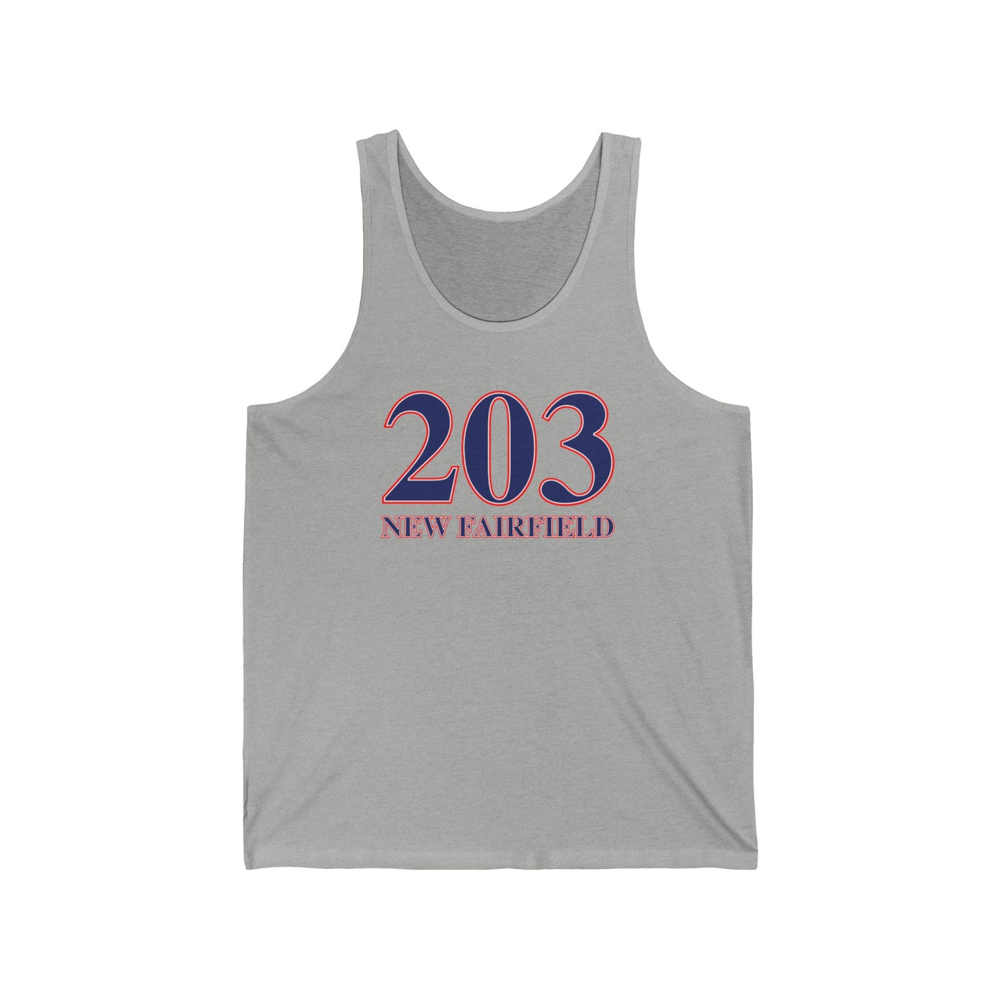 203 New Fairfield Red White & Blue Unisex Jersey Tank Top