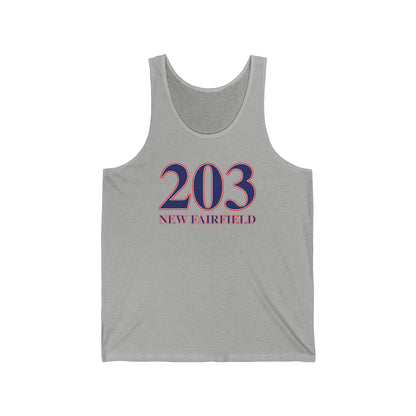 203 New Fairfield Red White & Blue Unisex Jersey Tank Top