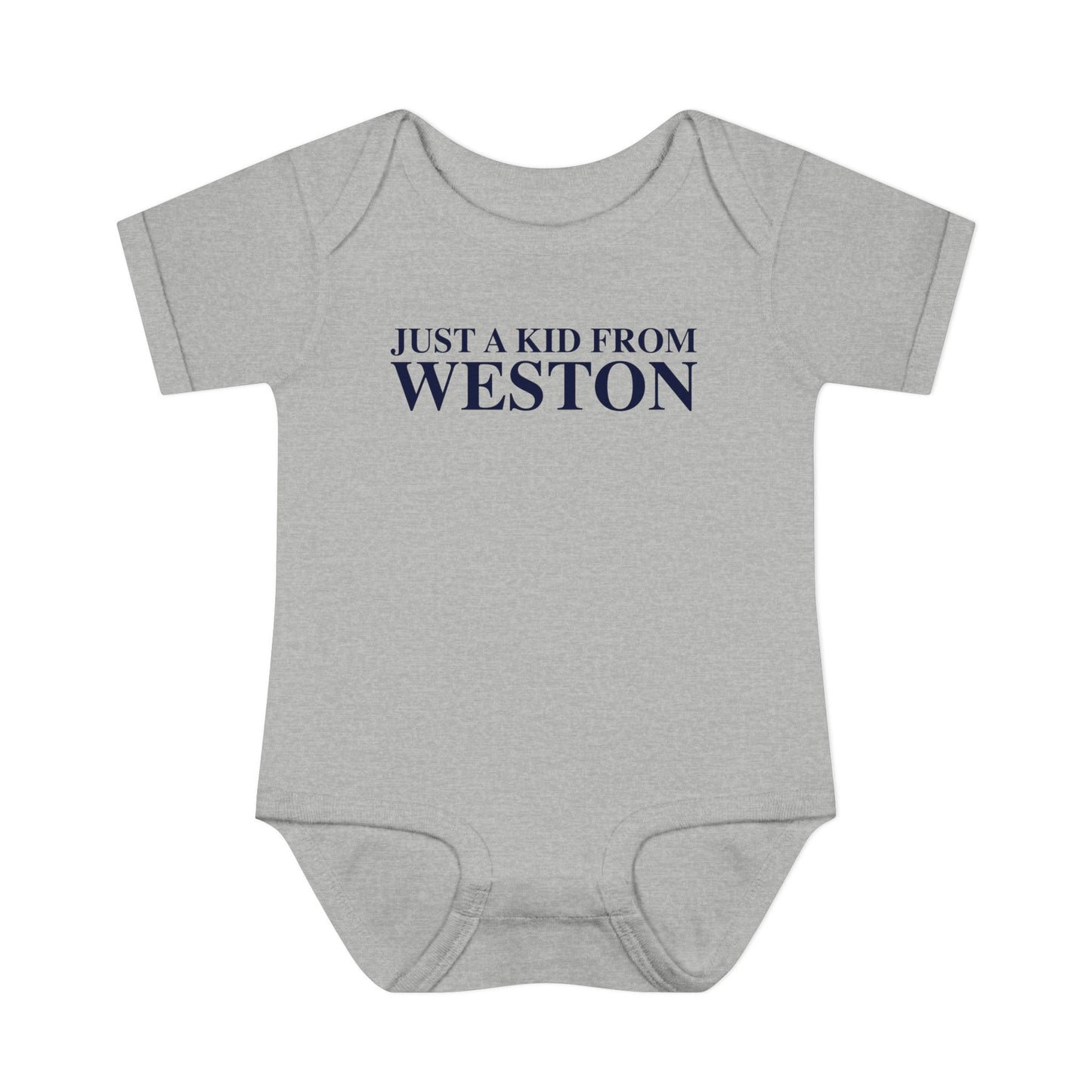 Just a kid from Weston Infant Baby Rib Bodysuit