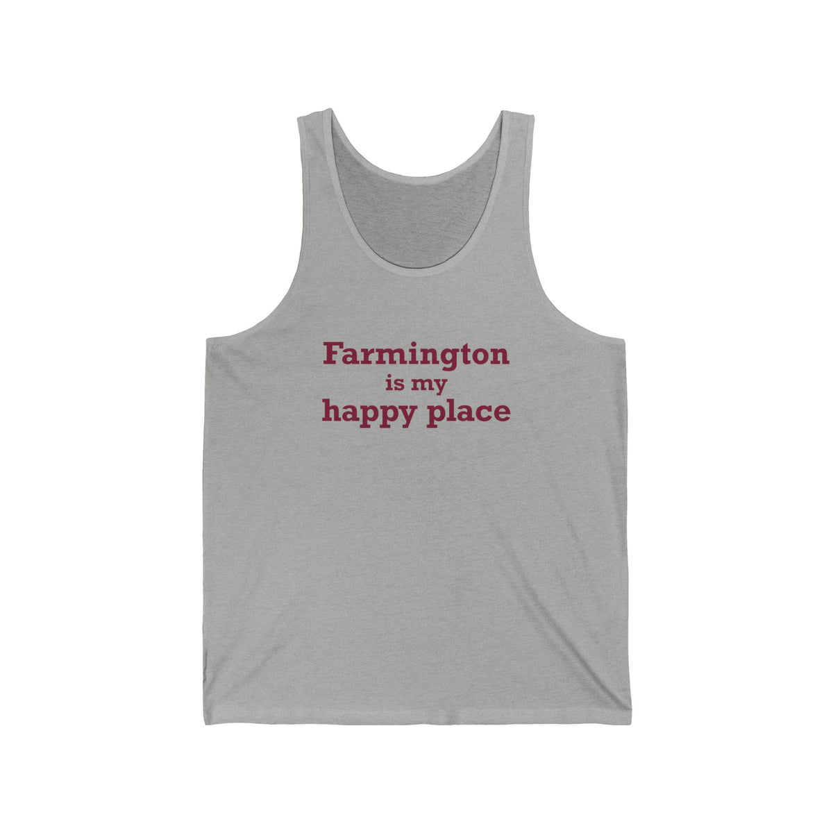 Farmington is My Happy Place Unisex Jersey Tank Top
