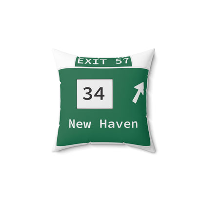 Vintage WCP Exit 57 Sign Spun Polyester Square Pillow