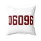 06096 Windsor Locks  Connecticut Zip Code Polyester Square Pillow
