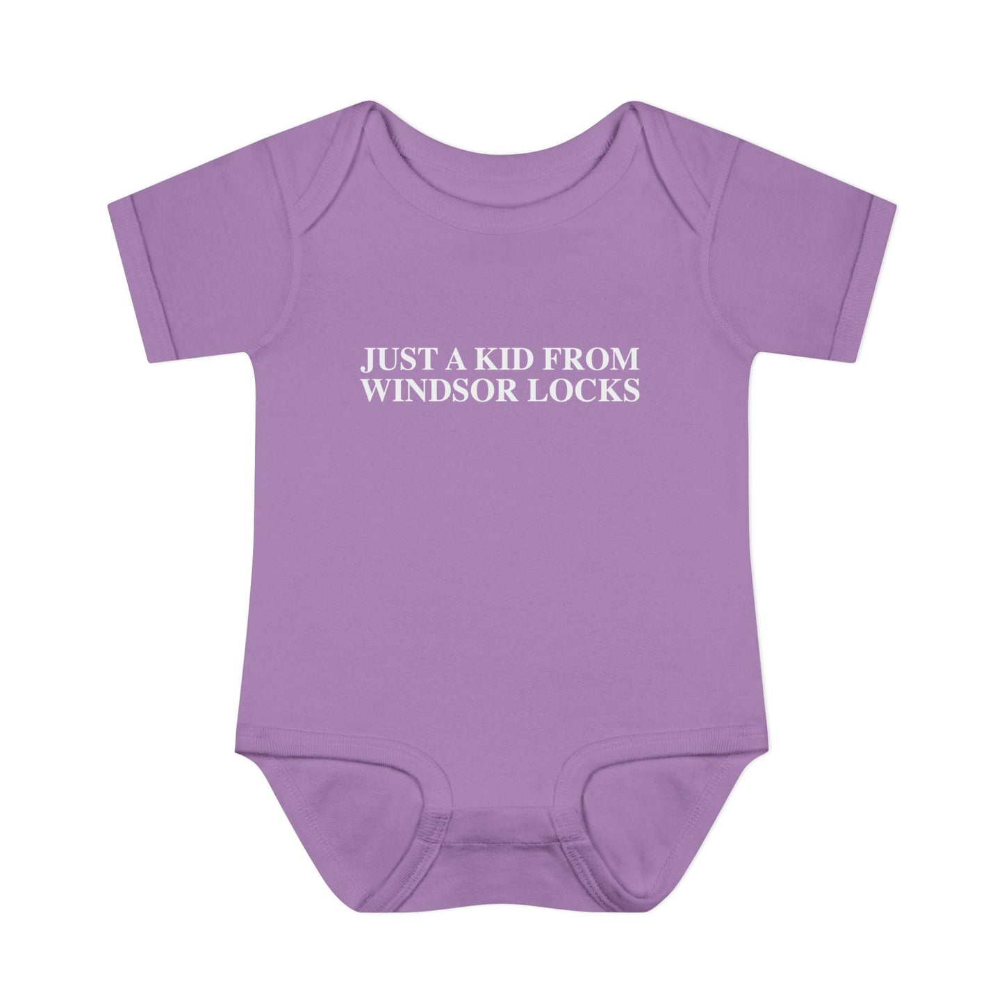Just a kid from Windsor Locks Infant Baby Rib Bodysuit