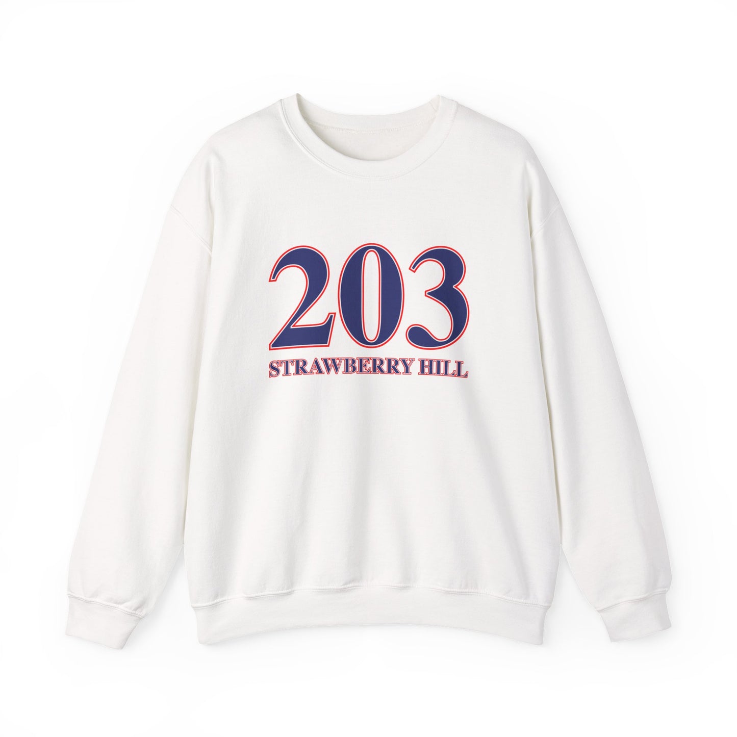 203 Strawberry Hill Red, White & Blue Unisex Heavy Blend™ Crewneck Sweatshirt