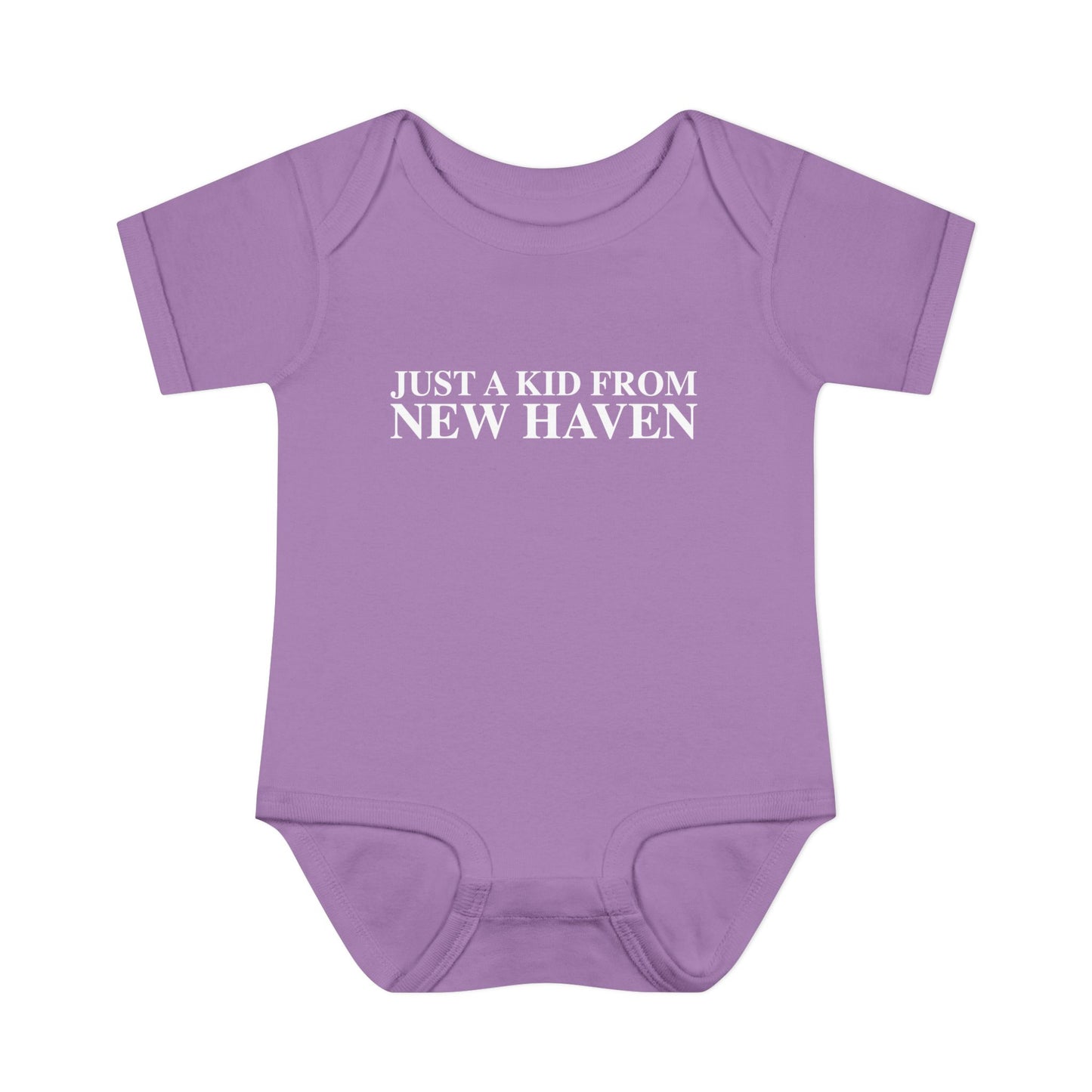 Just a kid from New Haven Infant Baby Rib Bodysuit