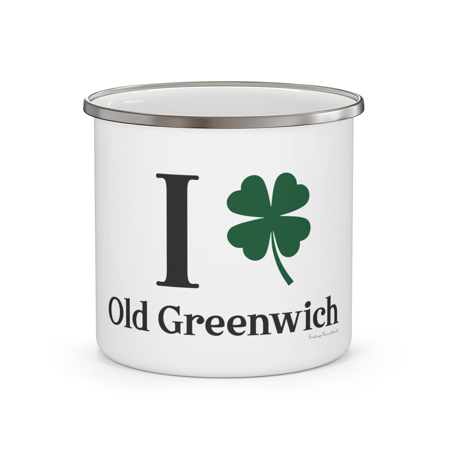 I Clover Old Greenwich Enamel Camping Mug