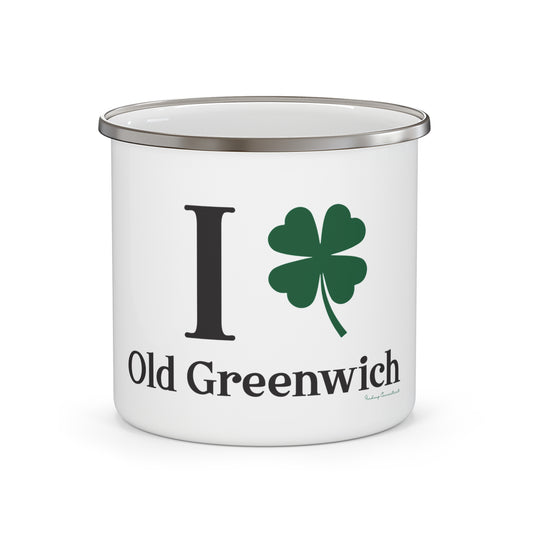 I Clover Old Greenwich Enamel Camping Mug