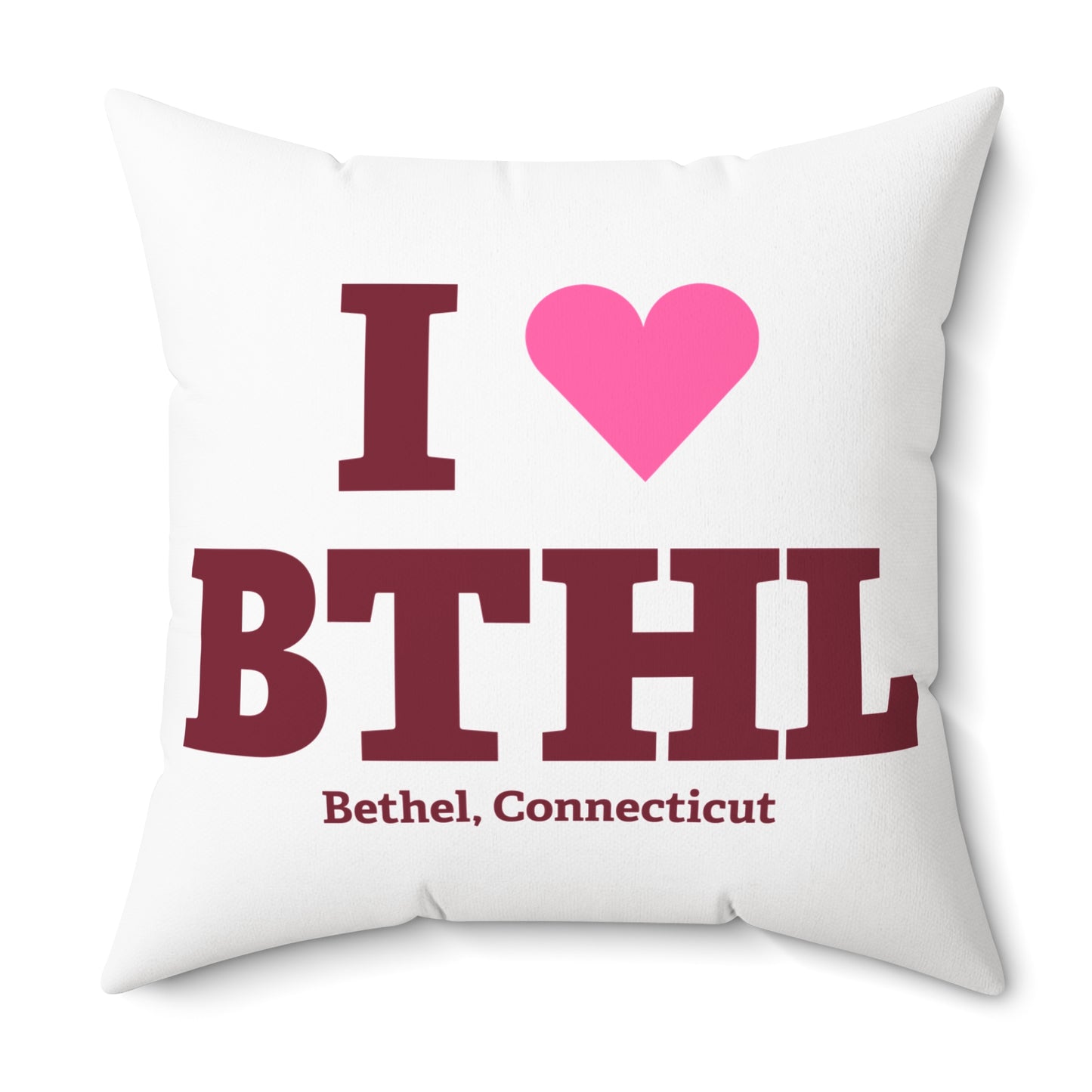 I Heart BTHL Spun Polyester Square Pillow