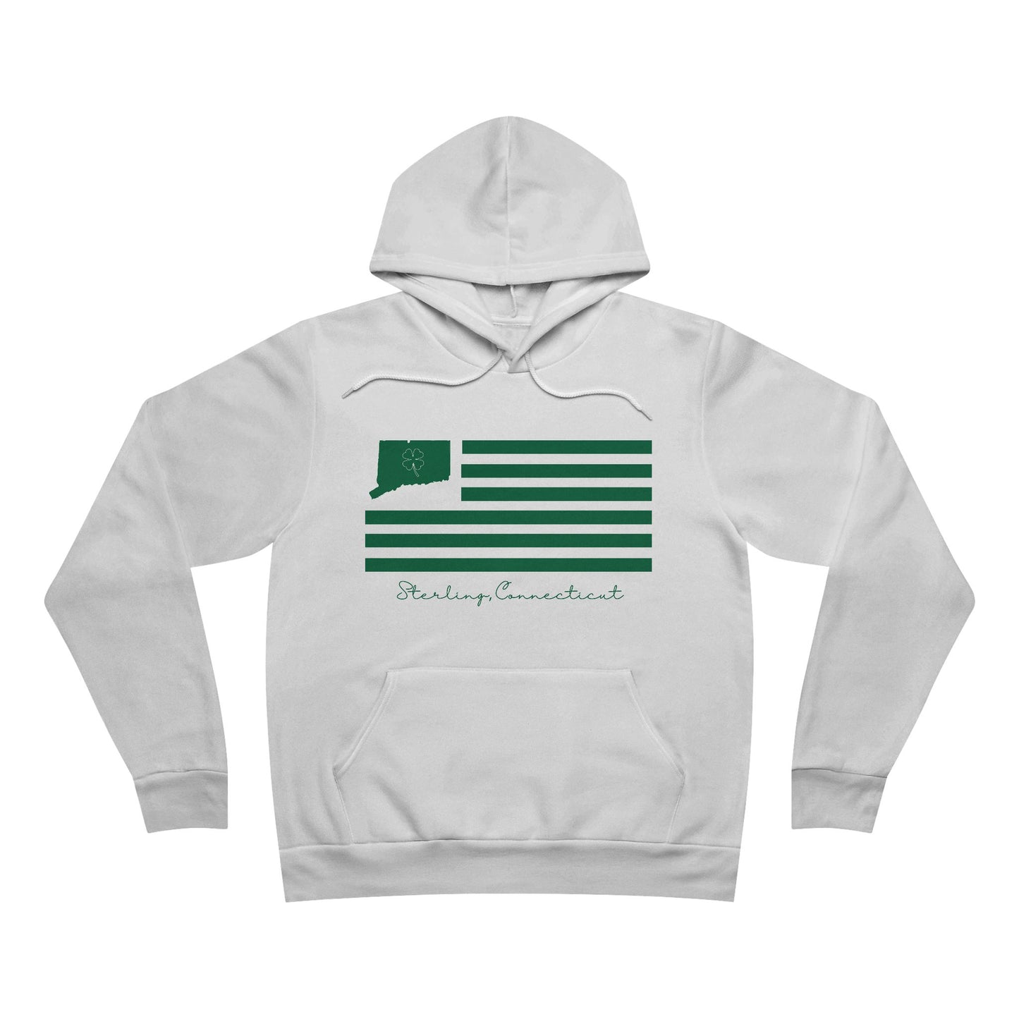 Sterling Connecticut St. Patrick’s Day Flag Unisex Sponge Fleece Pullover Hoodie