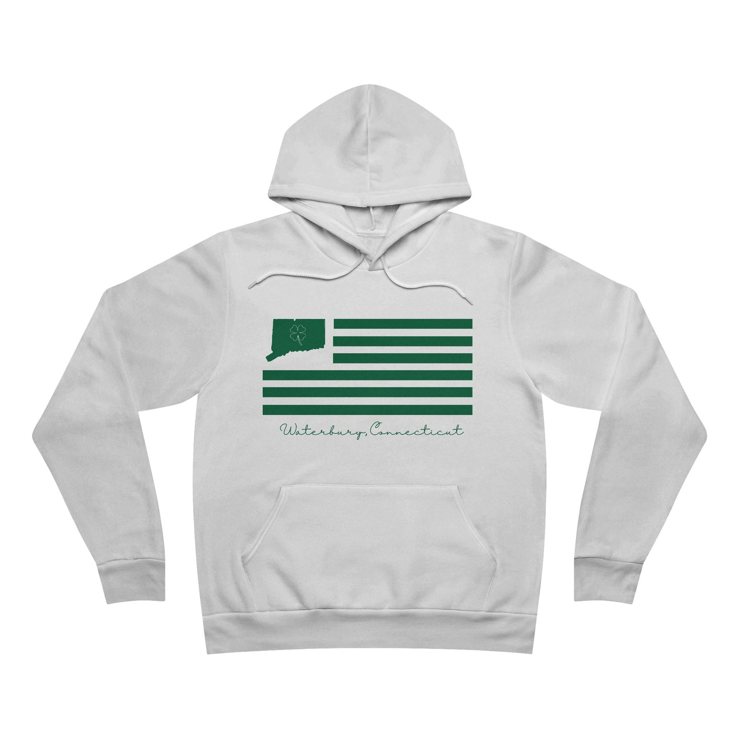 Waterbury Connecticut St Patrick’s Day Flag Unisex Sponge Fleece Pullover Hoodie