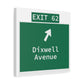 Vintage WCP Exit 62 Sign Matte Canvas, Stretched, 1.25"