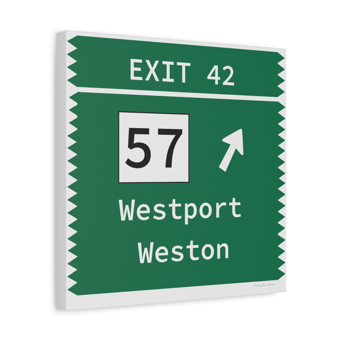 Vintage Merritt Parkway Exit 42 Sign Matte Canvas, Stretched, 1.25"